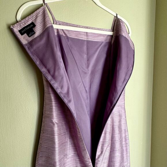 Ann Taylor 90s Vintage Purple 100% Silk Short Dress High Neck Camisole Sheath - Picture 6 of 6
